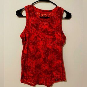 Title Nine Floral Red Sleeveless Top W’s XS